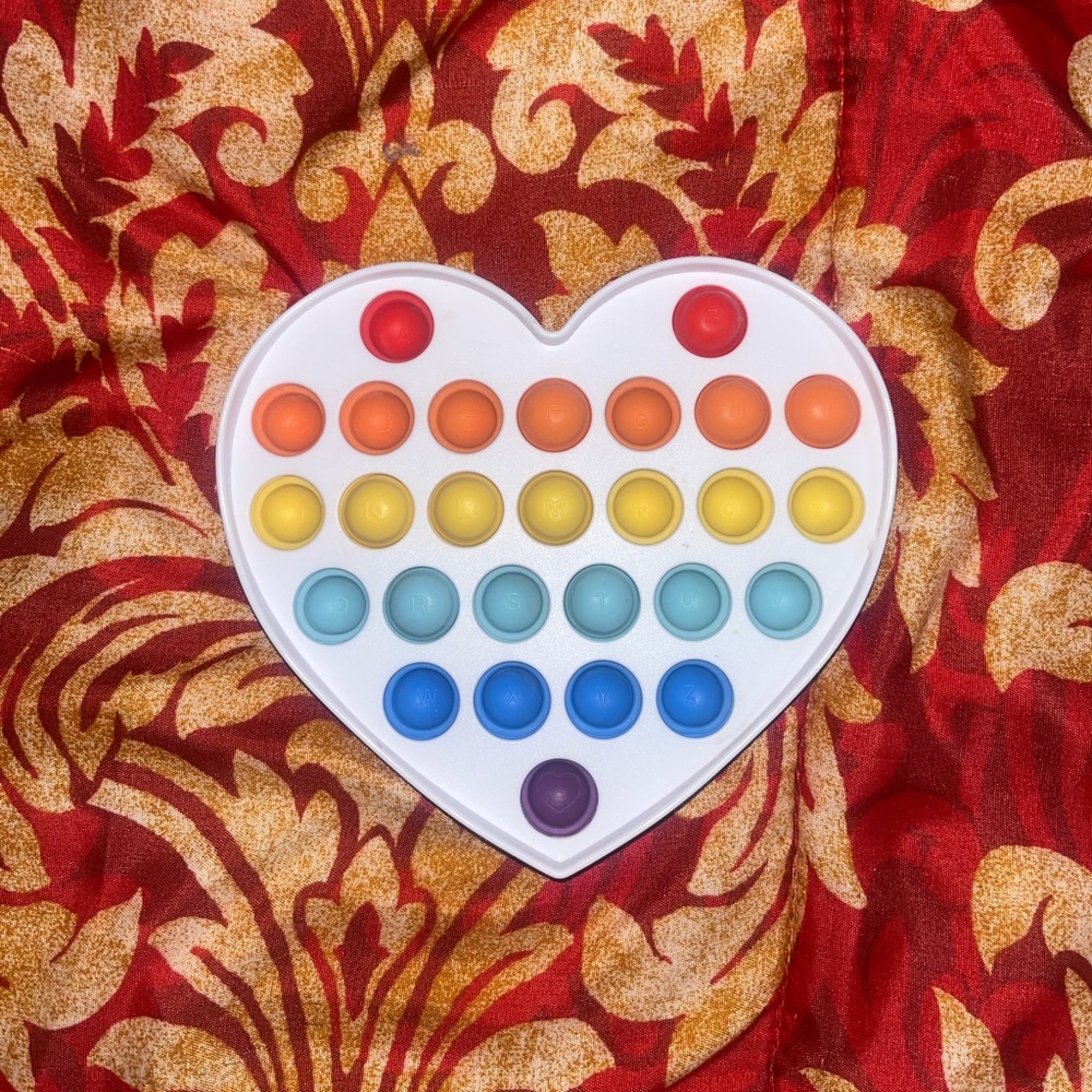 Alphabetic Push Pop Fidget Sensory Toy (Heart Shaped)